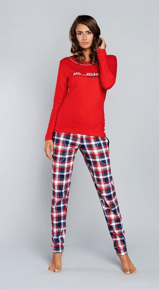 Памучна пижама Olandia за момичета Италианска мода - червена 
