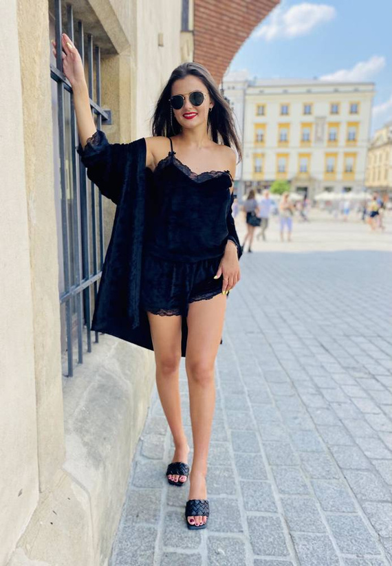 613 Milagros Дамска пижама Forex - черна