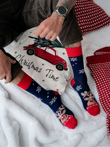 1290-017 Мъжки коледни чорапи Милена - черни