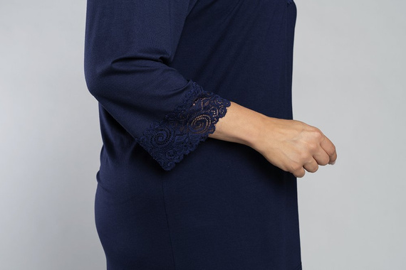 Izyda Пижама 3/4 ръкав, 3/4 панталон Италианска мода - тъмно синьо