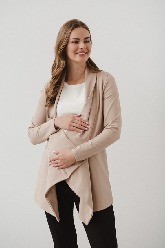 Бежова жилетка за бременни Mama Wrap Milk&Love