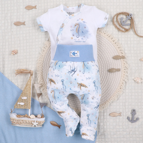ABN-5456 Бебешки спални костюми Sea Of Joy Nini – органичен памук, ластик на талията