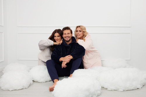 Forio Блуза с качулка унисекс Италианска мода - тъмносиньо 