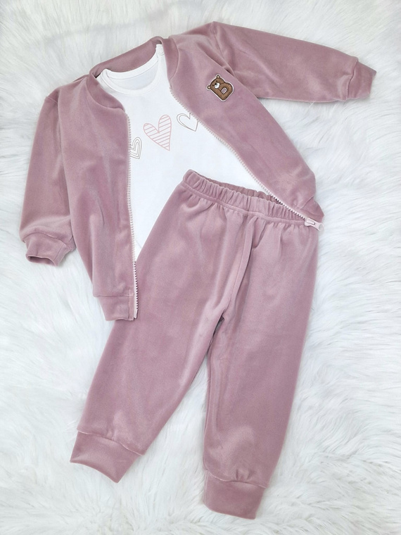 Бебешко боди три сърца Bambarillo екрю - памук, еластична плетка, идеално за анцуг "МЕЧЕ"