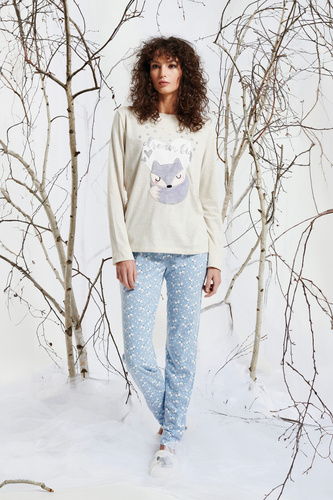 Zerda Sorbetto – дамска памучна пижама с 3D апликация