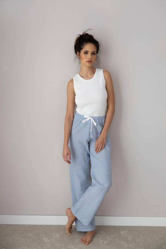 Дамска пижама Sensis Dagna - кремаво синя