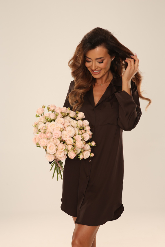 Сатенена нощница 760 Cordelia De Lafense с копчета елегантна