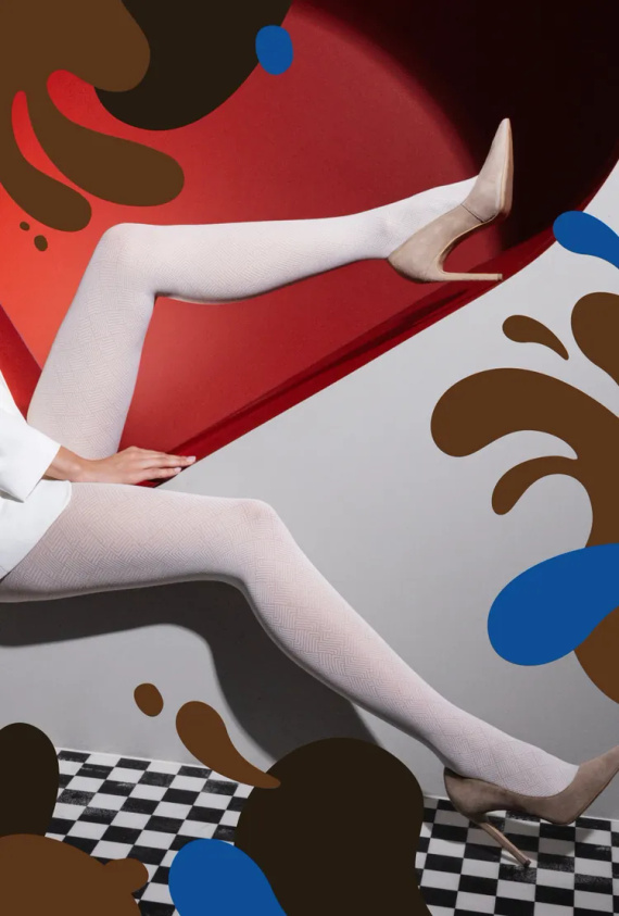 Wedel wz.02 Rajstopy damskie 40 den Gatta - white-choco