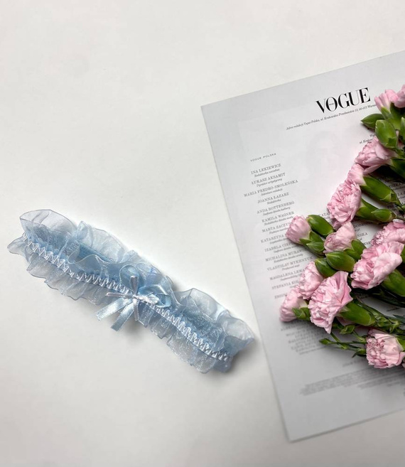 221 Шифонена жартиера De Lafense - светлосиня