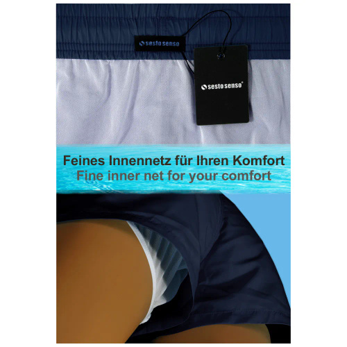 Sesto Senso мъжки бански шорти бързосъхнещи плажни с джобове navy