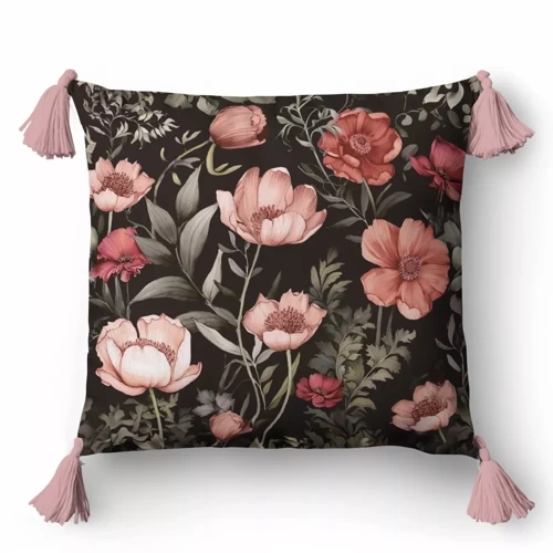 5397 B Декоративна калъфка цветя Panama 58 Detexpol черен