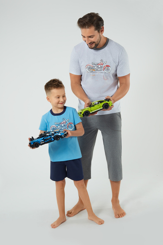 Junak Мъжки панталони с къс ръкав и 3/4 италианска мода - j.mélange/r.меланж