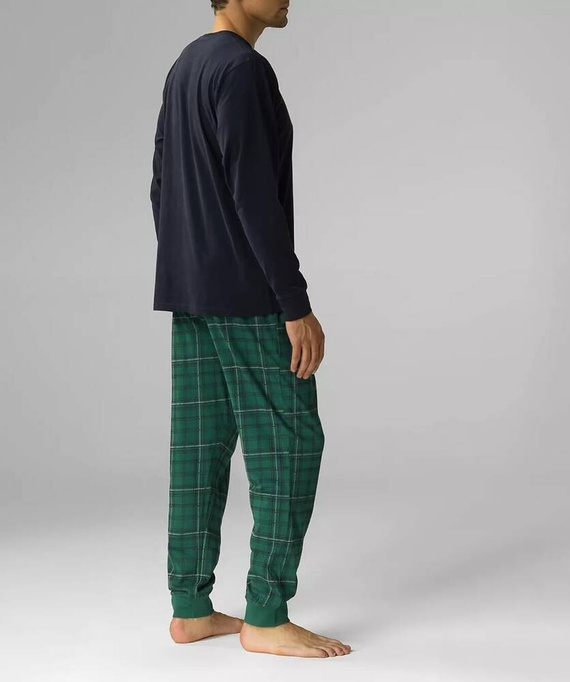 NMP-377 Мъжка пижама с дълъг ръкав Atlantic - тъмносиньо и зелено