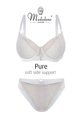 Mediolano Pure Soft Side Support 19260 бял сутиен soft с дантела