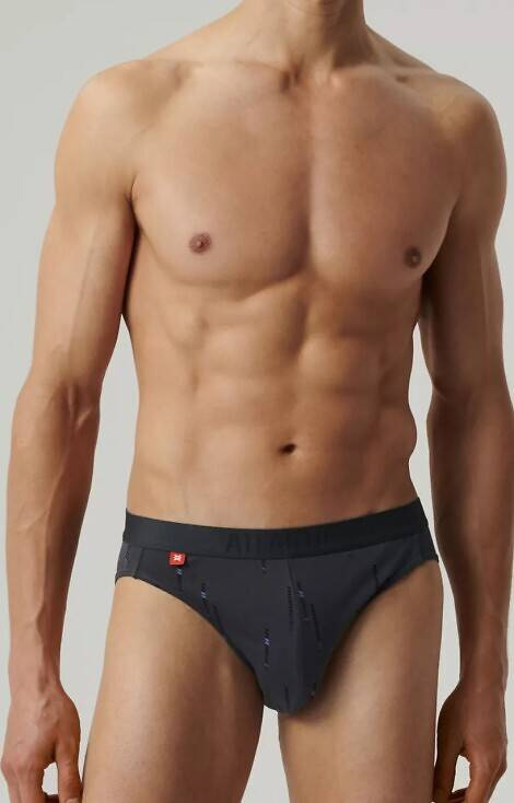 3MP-193 A'3 Мъжки слип Atlantic - черен-деним-графит