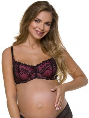 3112 Lupoline-черно-розов сутиен за кърмачки