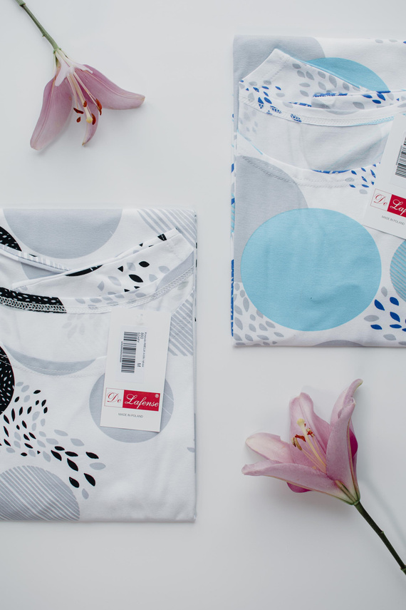 860 Amelia De Lafense нощница - къс ръкав, мека вискоза - сиво