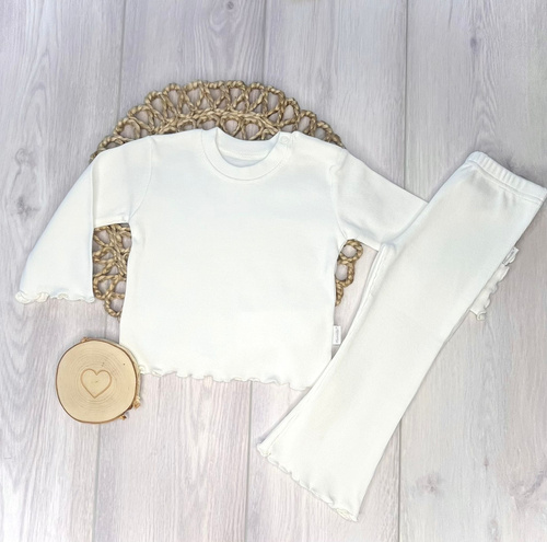 BI002 Момичешка блуза с дълъг ръкав Mamatti - бяла