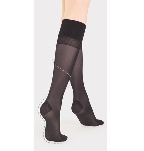 M 2103 Travel Firm Чорапи до коляното 40 den Fiore - черни