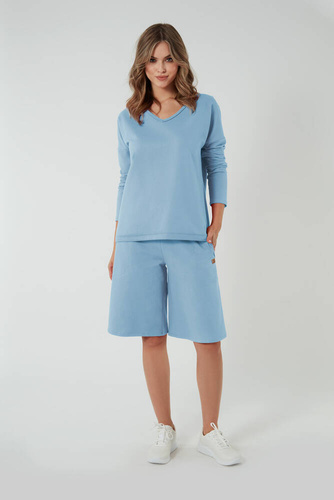 Madri 1/2 кюлоти дамски къси панталони Италианска мода - синьо