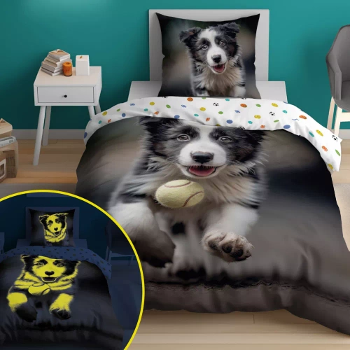 5410 A Puppy Светеща в тъмното памучна постелка Detexpol