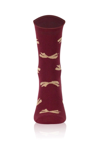 S183D Figaro Дамски дълги чорапи без натиск Италианска мода - панделки бордо