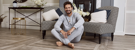 Комплект анцуг Leader дълъг. ръкав, дължина. панталони Италианска мода - меланж