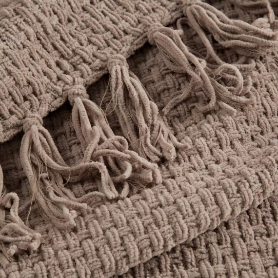 Сузи Одеяло, кувертюра, тъкани с ресни, европердета, бежово