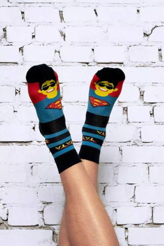 M41Z Super Dad Socks чорапи Италианска мода - тъмносиньо/цветове