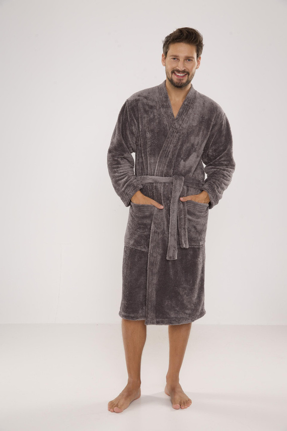 391 Мъжки халат за баня Hugo De lafense - сив