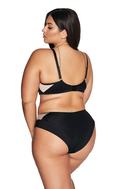 2135 Полумек сутиен с полуподплънки Ava - черен 