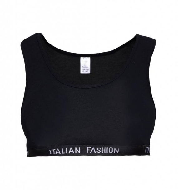 Nikola Сутиен за момичета, широка презрамка Италианска мода - черен