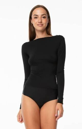 Дамска тениска Simle Longsleeve Julimex - черна