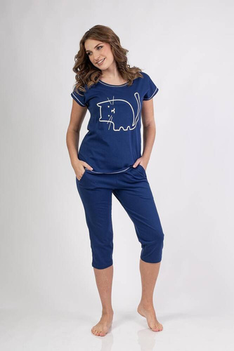 686 Дамска пижама Regina - тъмносиня