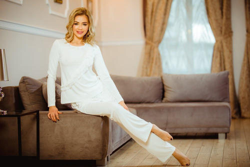 Pangkor Дамски пижамен комплект Kalimo - екрю