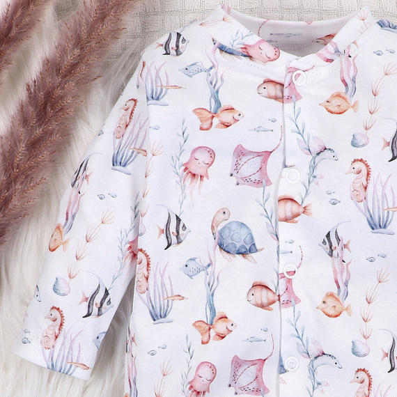 ABN-5479 Бебешка гащеризон Underwater World Nini - органичен памук, удобни закопчалки