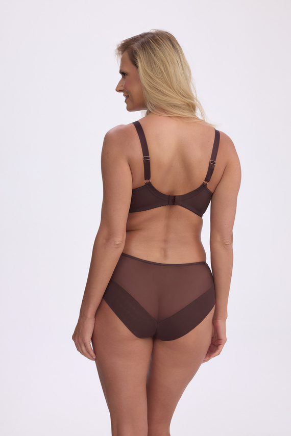 Сутиен Soft Gaia Zelia 010 кафяв с бродерия и декоративни презрамки
