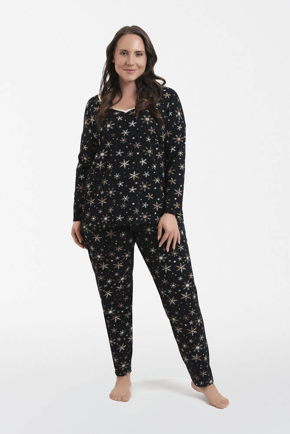 Laponia Дамска пижама с дълъг ръкав и дълъг панталон Италианска мода - принт