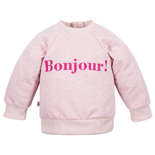 Момичешки суичър Hello World Eevi - розов