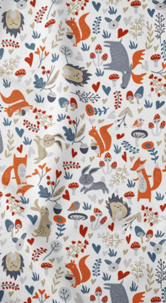 3697 C Land of Dreams Детско памучно спално бельо, Каро животни