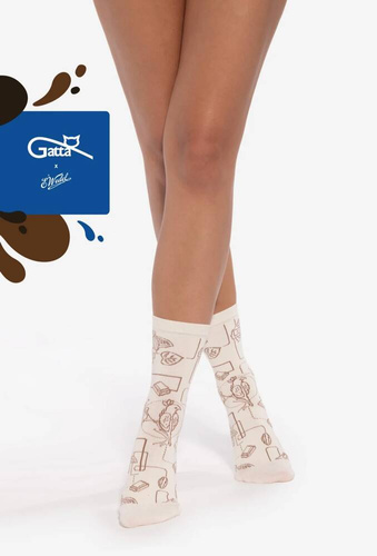 U04.WED Унисекс чорапи Wedel Gatta - бял шоколад 04/14E