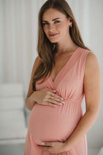 Star Light Нощница за бременни и кърмачки билкова роза Milk&Love - бамбукова вискоза | Комфорт и женственост