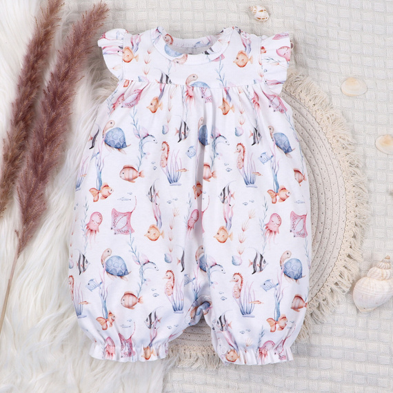 ABN-5481 Underwater World Baby Rampers Nini – органичен памук, къси ръкави