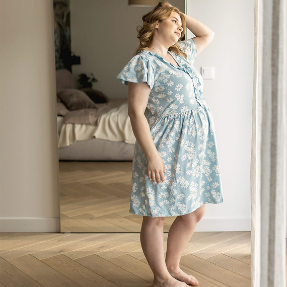 Linda Maternity нощница за кърмене Eevi - синя