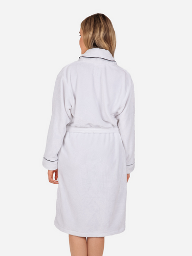 Rosa Дамски поларен халат ByShelly - бял