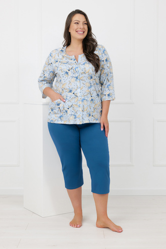 Дамска пижама CELOZJA Italian Fashion 100% памук ръкав 3/4 панталон 3/4
