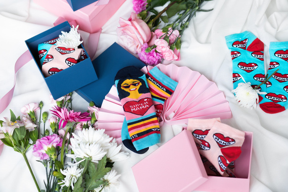 K89S Super Mama Чорапи за крака Италианска мода - тъмно синьо/цветни