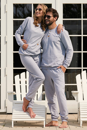 Комплект анцуг Leader дълъг. ръкав, дължина. панталони Италианска мода - меланж