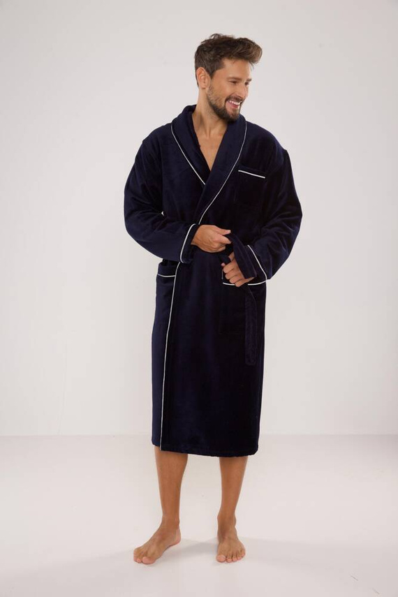 735 Manuele мъжки халат De Lafense - тъмносин