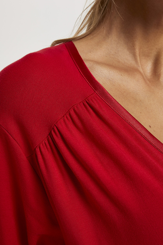 Song Дамски халат с 3/4 ръкав Италианска мода - червен